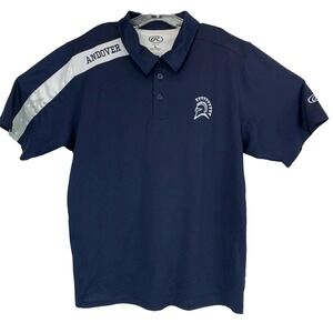 Andover  Spartans Mens Large Blue Golf Polo Shirt By Rawlings (B15) NWTs